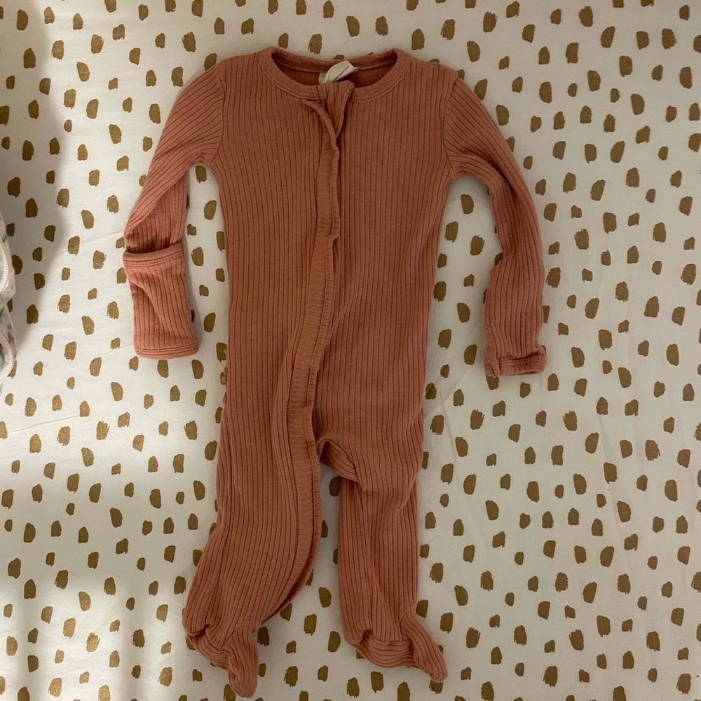 SpearmintLOVE ribbed footie pajama 3-6